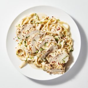 Truffled Fettuccine Alfredo with Grilled Chicken - Office Tray